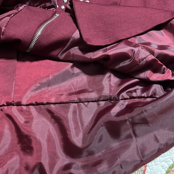 ASHLEY STEWART size 24 studded peplum full zip purple plum jacket long sleeve - Picture 7 of 11